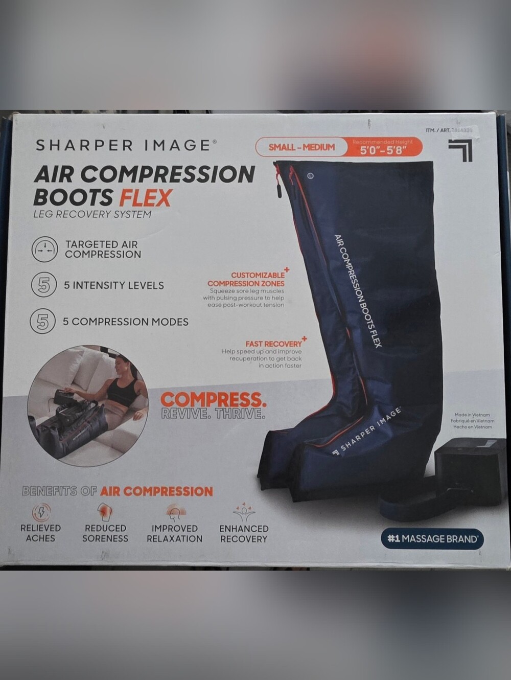Sharper Image Air Compression Recovery Boots Flex